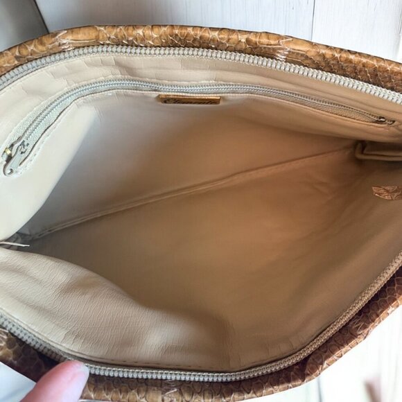 Vintage 1970s Clemente Genuine Python Clutch • Tan Exotic Snakeskin • Disco Era - Picture 6 of 11